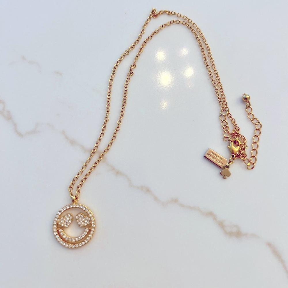Kate Spade Pavé Smitten Emoji Pendant Necklace